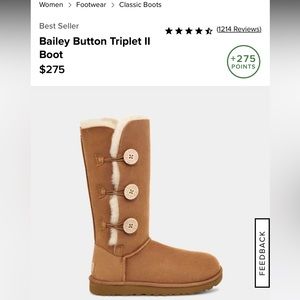 Ugg Bailey Button Triplet II Boot sz 8